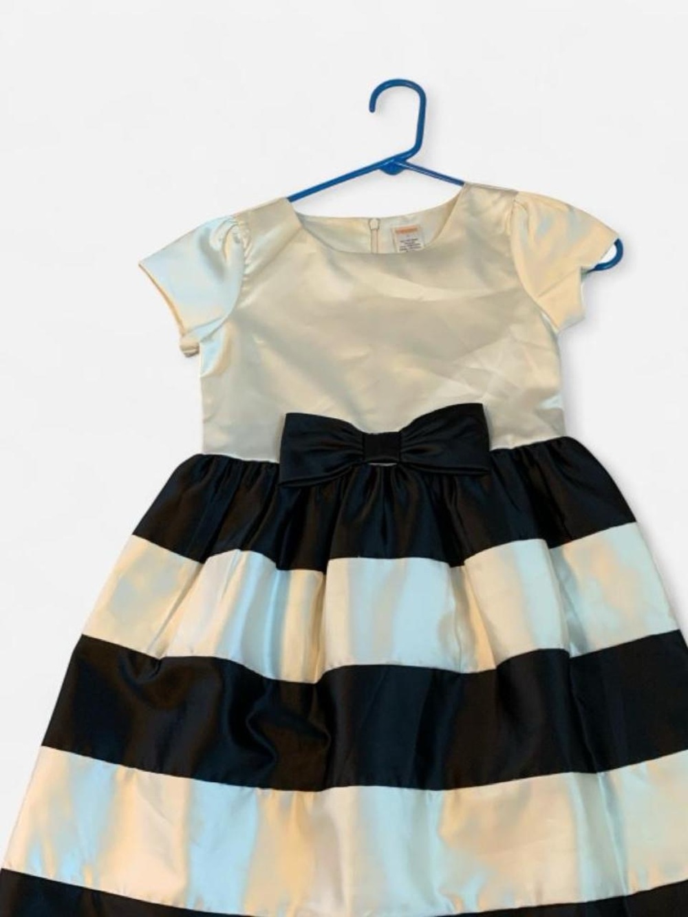 Gymboree Black and Cream Striped Dress with Bow